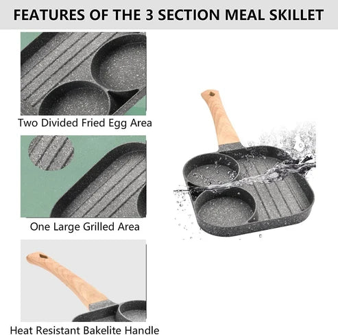 All-in-One Multi-Section Egg & Steak Frying Pan