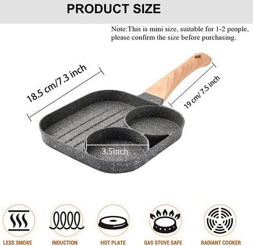 All-in-One Multi-Section Egg & Steak Frying Pan