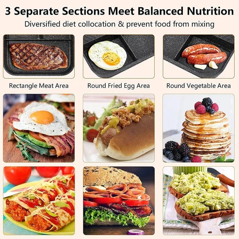 All-in-One Multi-Section Egg & Steak Frying Pan