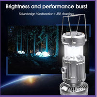 3-in-1 Portable Solar Lantern Fan + Power Bank