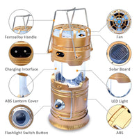 3-in-1 Portable Solar Lantern Fan + Power Bank