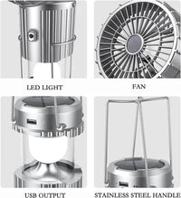 3-in-1 Portable Solar Lantern Fan + Power Bank
