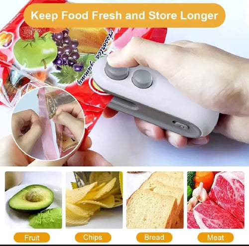 2-in-1 USB Rechargeable Magnetic Bag Sealer with Cutter
