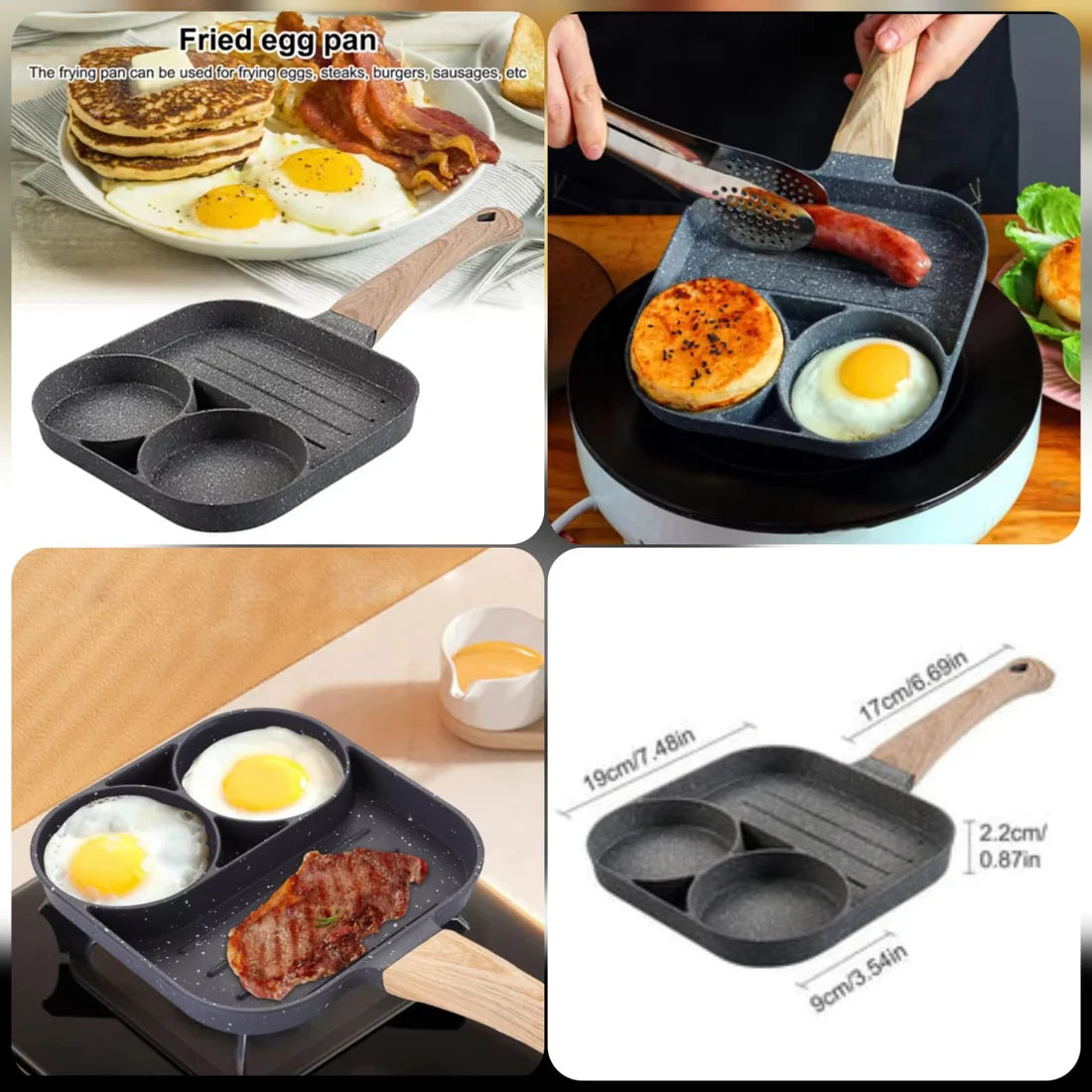 All-in-One Multi-Section Egg & Steak Frying Pan