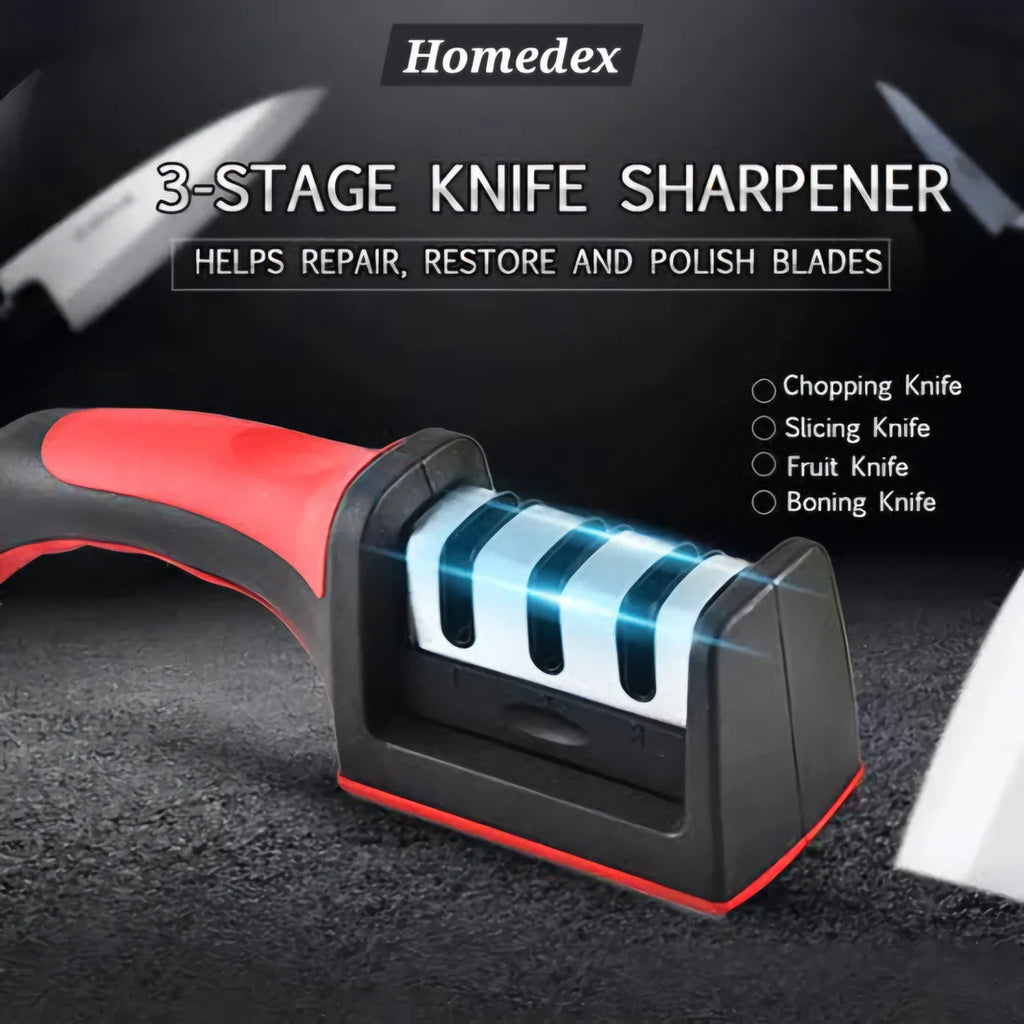 Homedex 3-Stage Premium Knife Sharpener & Blade Restorer