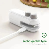 2-in-1 USB Rechargeable Magnetic Bag Sealer with Cutter